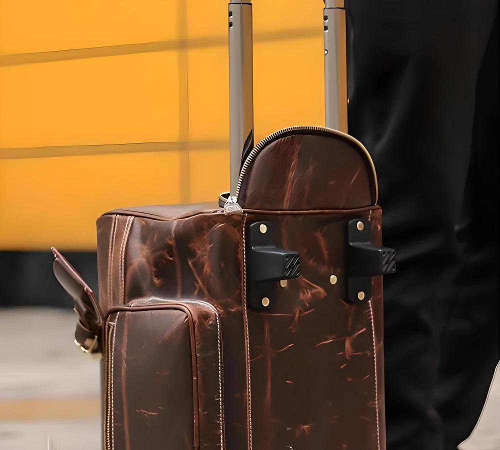 Durable Leather Rolling Duffel