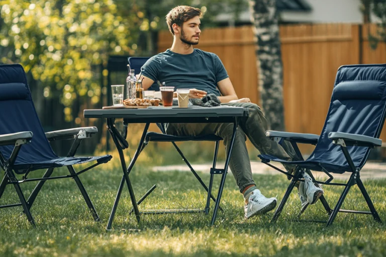 Adjustable Height Camping Table